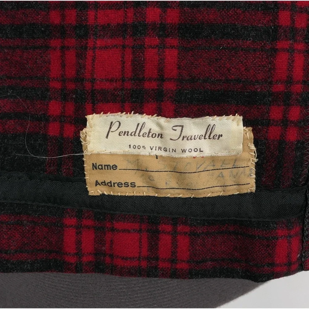 VTG Pendleton Traveller Buffalo Plaid Virgin Wool Shirt Jacket S/M True '50s VTG - Picture 12 of 13